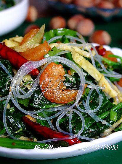 蒜茸粉丝菠菜的做法(清淡凉拌菜)
